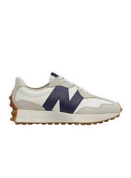 Sneakers New Balance 327 bianche e blu per donna.