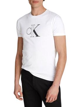 Maglietta Calvin Klein Outline bianca per uomo