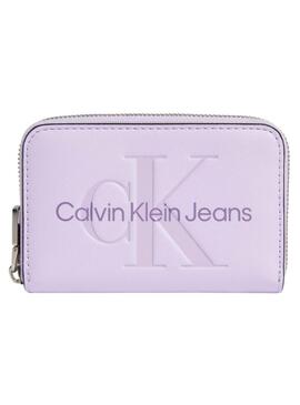 Portafoglio Calvin Klein Zip Around viola per donna.