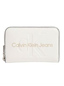 Portafoglio Calvin Klein Zip Around beige per donna