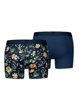 Pack boxer Levis Flower blu per uomo.