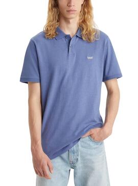 Polo Levis Housemark blu vintage per uomo