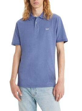 Polo Levis Housemark blu vintage per uomo