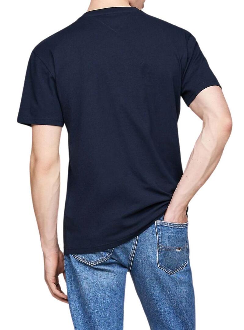 Maglietta Tommy Jeans Signature Twist blu marino per uomo
