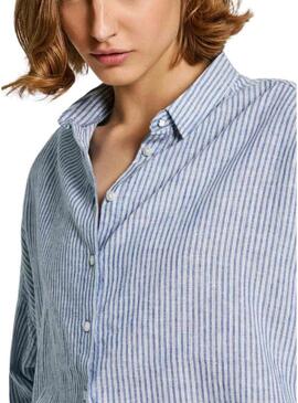 Camicia Pepe Jeans Marce blu per donna