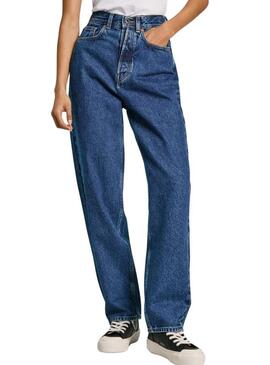 Pantaloni Pepe Jeans Barrel in denim scuro per donna