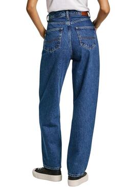 Pantaloni Pepe Jeans Barrel in denim scuro per donna