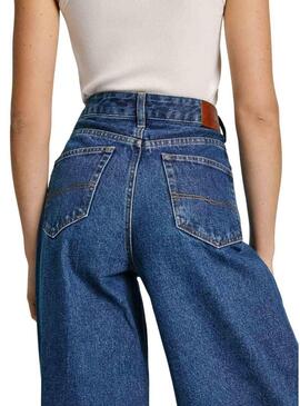 Pantaloni Pepe Jeans Barrel in denim scuro per donna