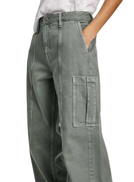 Pantaloni Pepe Jeans Loose verdi per donna