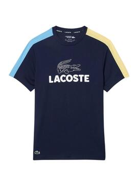 Maglietta Lacoste Tennis Colorblock Blu Navy per Uomo