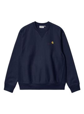 Felpa Carhartt American Script blu scuro per uomo