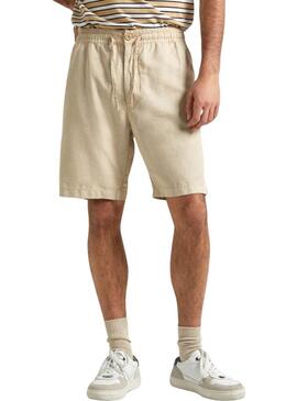 Shorts Pepe Jeans Lino Beige per Uomo