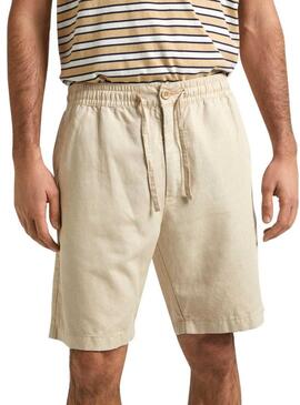 Shorts Pepe Jeans Lino Beige per Uomo