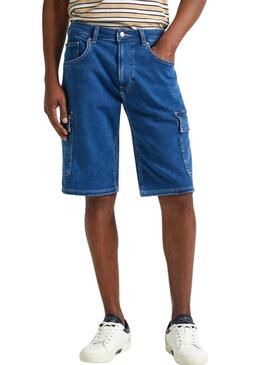 Shorts Pepe Jeans Relaxed Blu per Uomo.