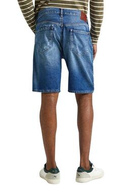 Shorts Pepe Jeans Repair Blu per uomo.