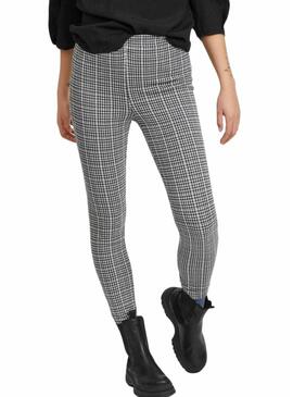 Leggings Vila Vihoundi tartan nero e bianco per donna