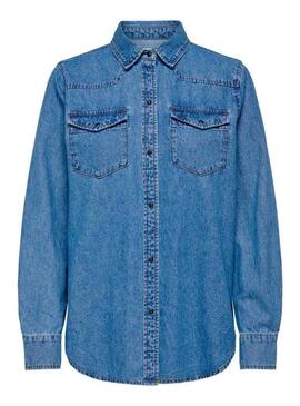 Camicia sovrapposta Only Peony in denim da donna