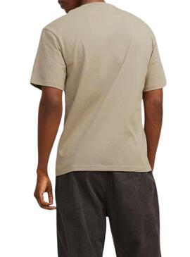 Maglietta Jack and Jones Jorsequioia beige per uomo