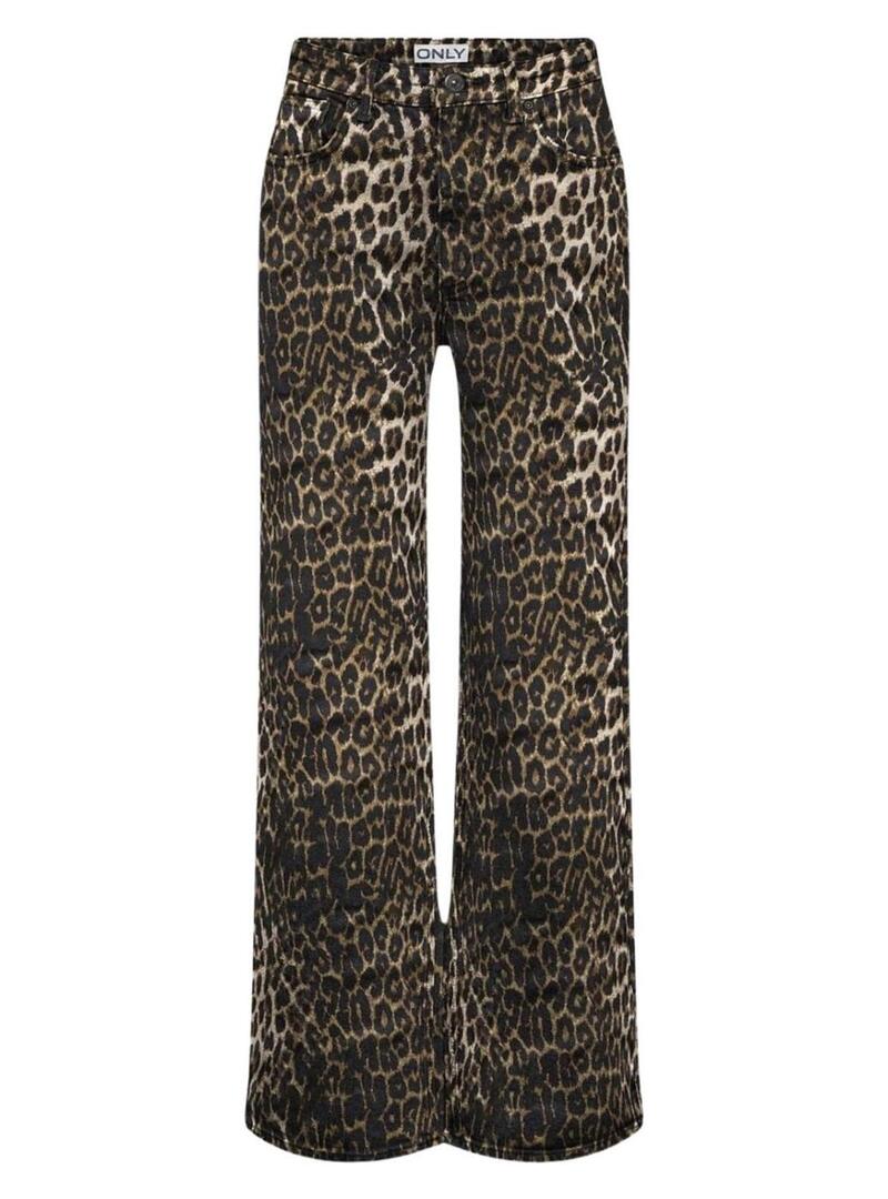 Pantaloni stampati leopardati Only Anlie per donna