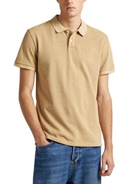 Polo Pepe Jeans New Oliver Beige Per Uomo