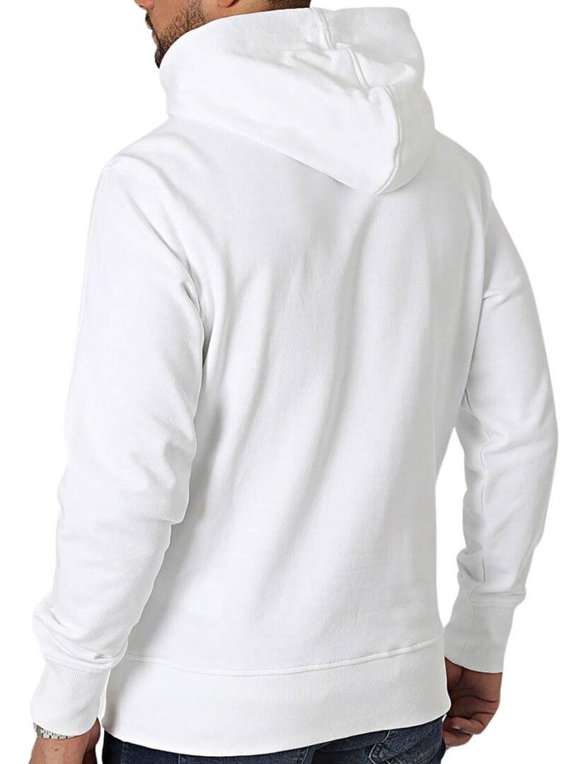 Felpa Calvin Klein Jeans Institutional Hoodie Bianco