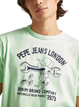 Maglietta Pepe Jeans Cedric verde per uomo