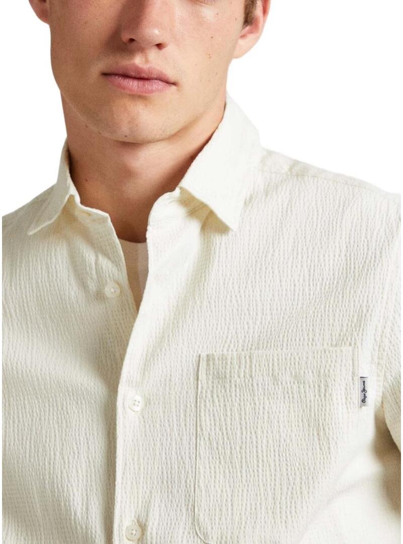 Camicia Pepe Jeans Pyke beige per uomo