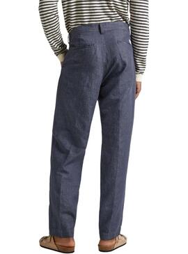 Pantaloni Pepe Jeans piegati blu per uomo