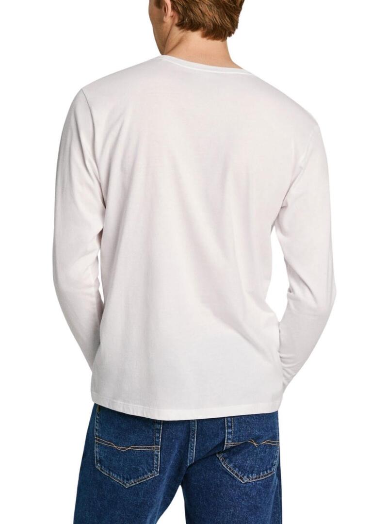 T-Shirt Pepe Jeans Eggo Long Bianco per Uomo