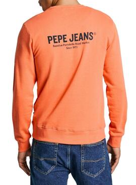 Felpa Pepe Jeans Sam arancione per uomo