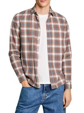 Camicia Pepe Jeans Macberth arancione per uomo