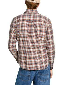 Camicia Pepe Jeans Macberth arancione per uomo