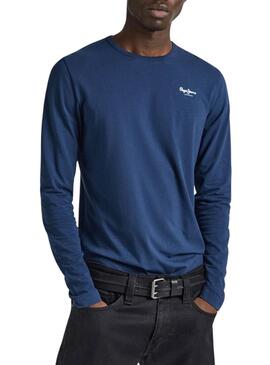 Maglietta Pepe Jeans Long blu per uomo