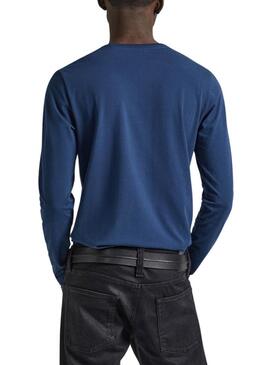 Maglietta Pepe Jeans Long blu per uomo