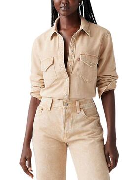 Camicia Levis Western beige per donna