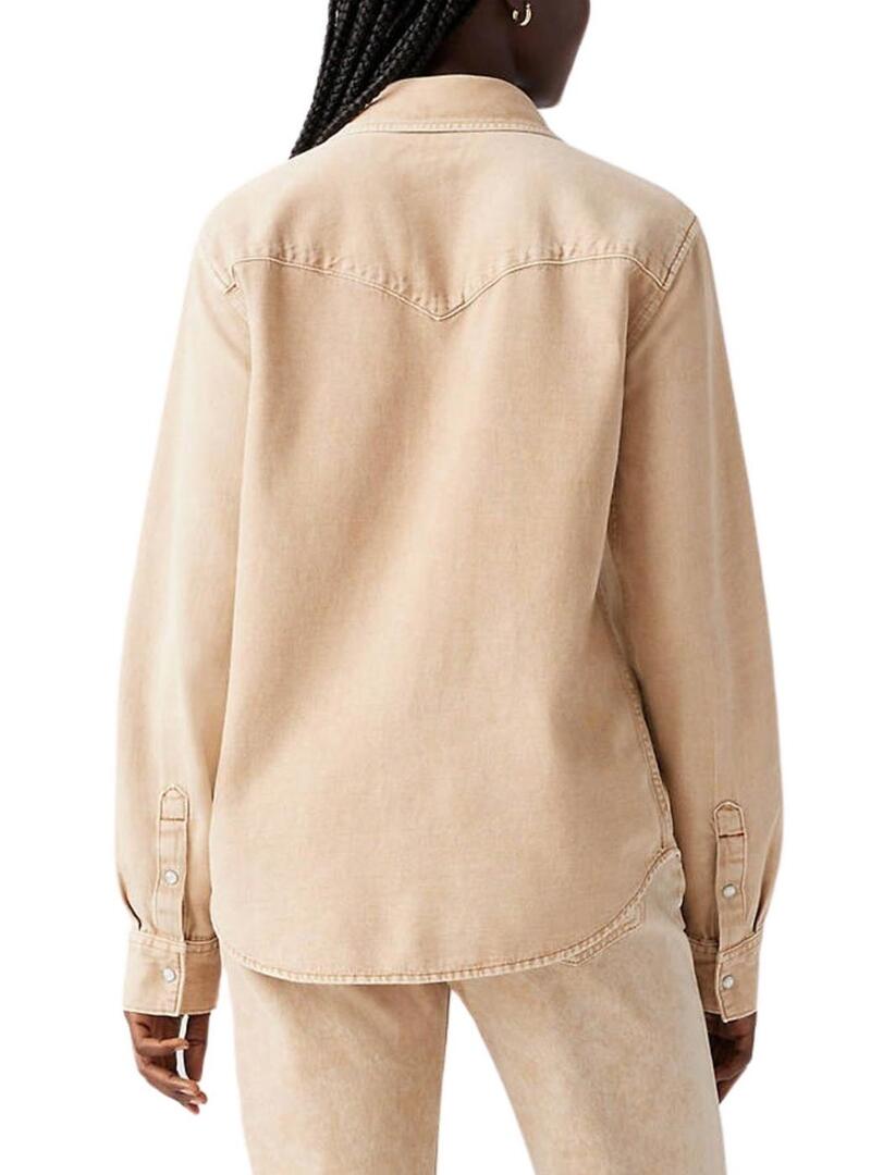 Camicia Levis Western beige per donna