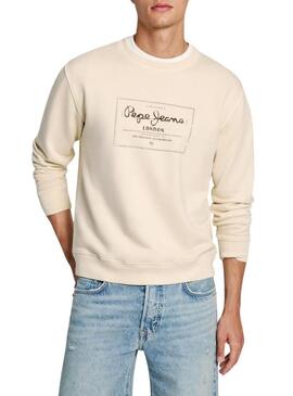 Felpa Pepe Jeans Simon beige per uomo