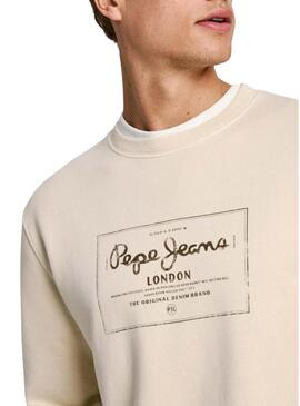 Felpa Pepe Jeans Simon beige per uomo