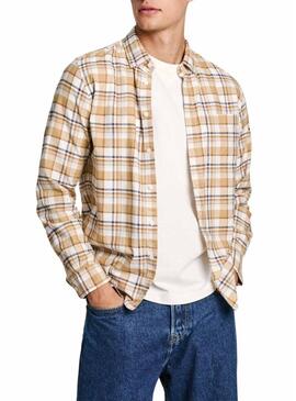 Camicia Pepe Jeans Manel beige per uomo