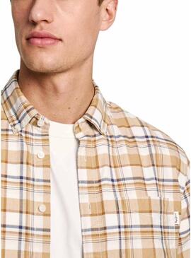 Camicia Pepe Jeans Manel beige per uomo