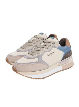 Scarpe Pepe Jeans Rusper Mania beige e rosa per donna