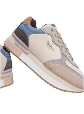 Scarpe Pepe Jeans Rusper Mania beige e rosa per donna