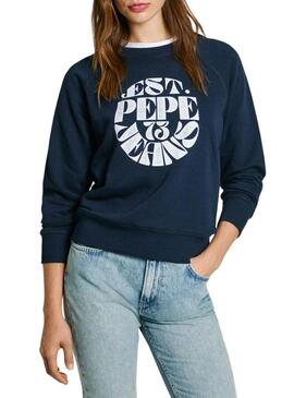 Felpa Pepe Jeans Elena blu scuro per donna