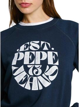 Felpa Pepe Jeans Elena blu scuro per donna