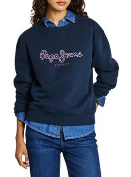 Felpa Pepe Jeans Frida blu scuro per donna