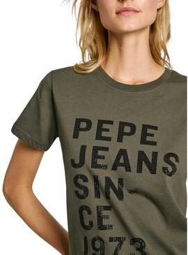 Maglietta Pepe Jeans Gio verde per donna