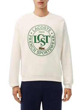 Felpa Lacoste French Sportswear beige per uomo