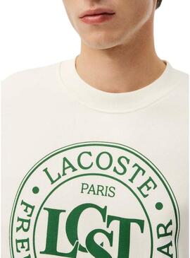 Felpa Lacoste French Sportswear beige per uomo