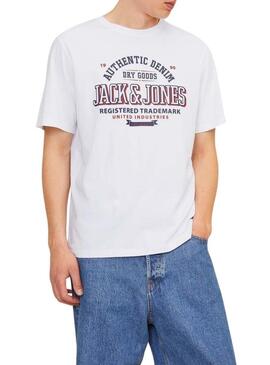 Maglietta Jack and Jones con logo bianco per uomo