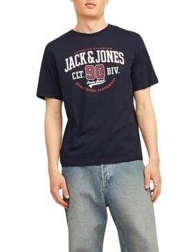 Maglietta Jack and Jones con logo marino per uomo